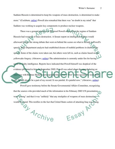 Colin Powell Address the Nation