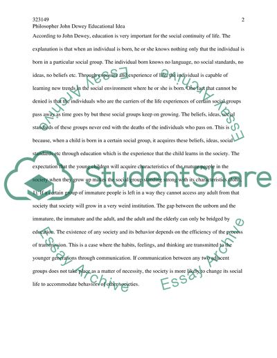 Philosopher John Dewey Educational Idea