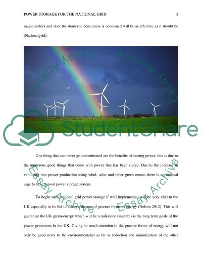 Power Storage for the National Grid