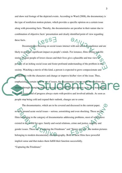 Cinematography - Social Issues in Documentaries
