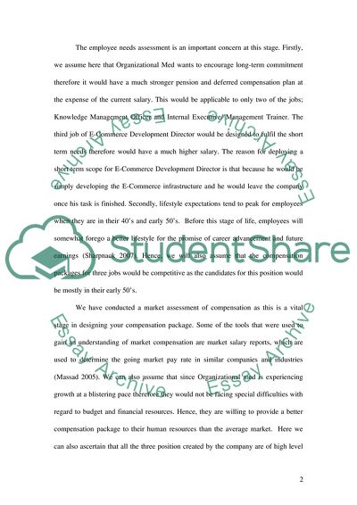 Organizational Med Compensation Package
