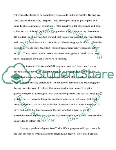 Studies at York in the MScN Program as a New Chapter in My Nursing Career