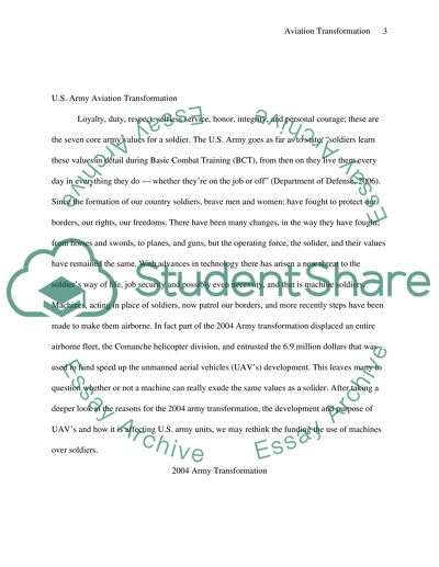 Army Aviation unit that was lost under Army Transformation