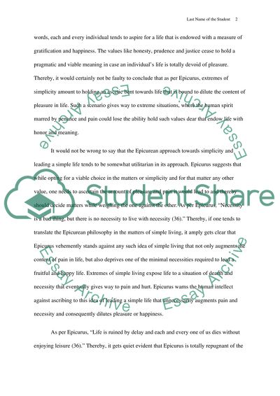 Epicurus on Simple Living and Parsimony