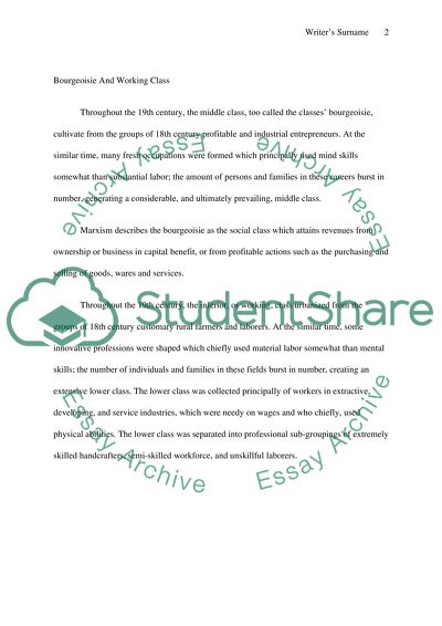 Social Classes Of The 19th Century
