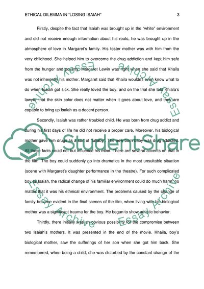 Ethical Dilemma in Losing Isaiah