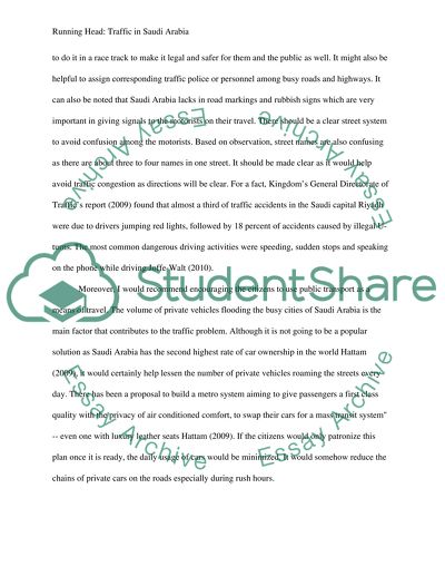 Traffic in Saudi Arabia