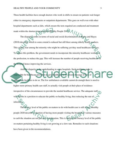 Healthy People and Your Community - Discussion