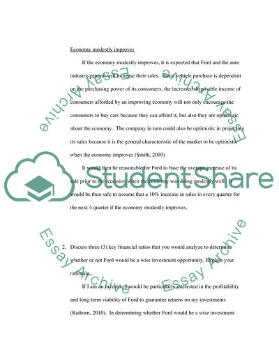 Ford Motor Company - Projecting the Profit if the US Economy Stays Unaltered, Recessing or Improving