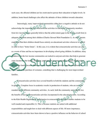 The Importance of Extracurricular Activities for Impoverished Children