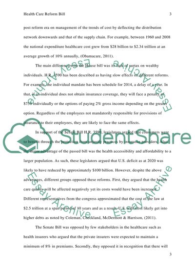 Health Care Reform Bill