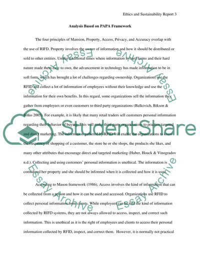 Ethics Report and Sustainability Report