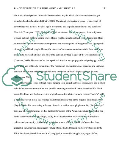 Black Expressive Culture: Music and Literature