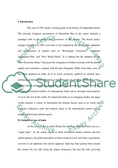 India as Emerging Market