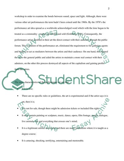 The History of Performance Art