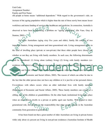 The Role of Older Australians in Family Life