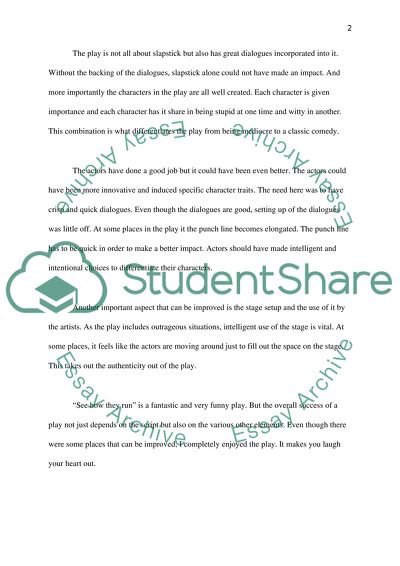 Critique of the play See how they run by Philip King