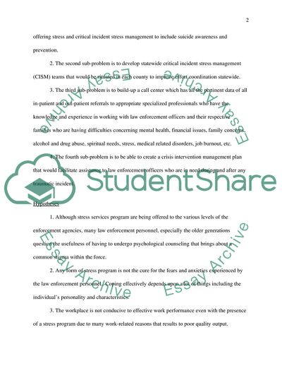 Law Enforcement Stress Alternatives