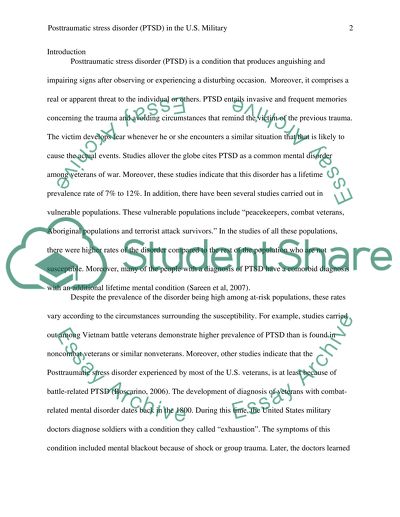 Post Traumatic Stress Disorder (PTSD)