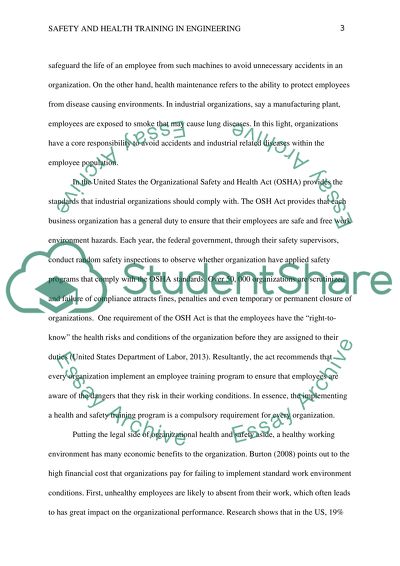 Safety and Health Training in Engineering Industry