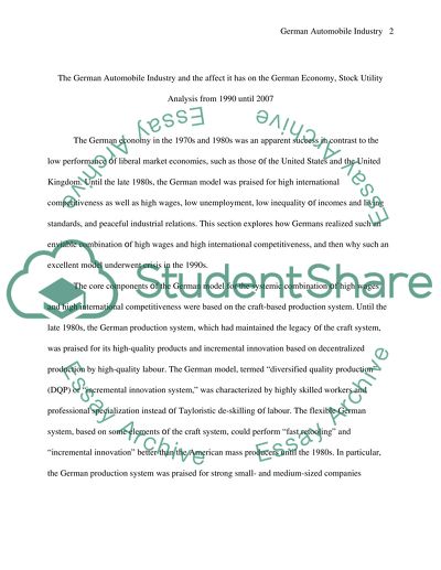 The German Automobile Industry