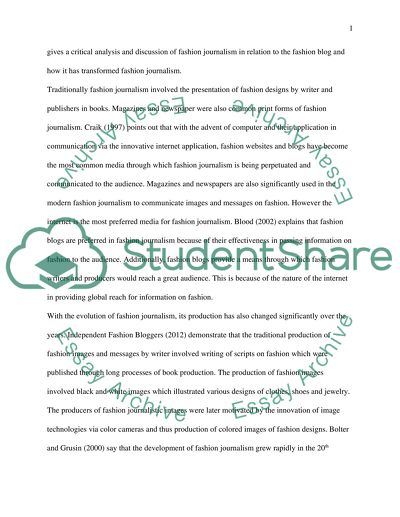 In what ways has the fashion blog changed fashion journalism