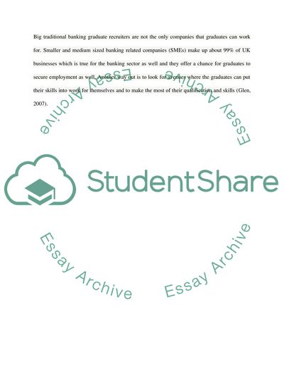 The Graduate Labor Market of The Banking Industry Of The United Kingdom