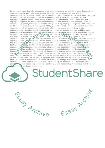 Overcoming High Employee Turnover by Changing Leadership Behaviour