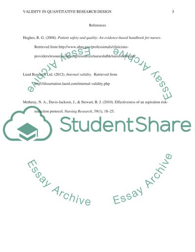 Validity in Quantitative Research Design