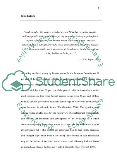 Newsworthy Spaces: The Depiction and Analysis of Science News Articles in the UK Print Media