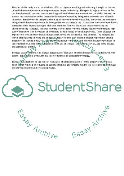 Investigation of the Rising Cost of Insurance Premium of Employees in Sparkle Industry