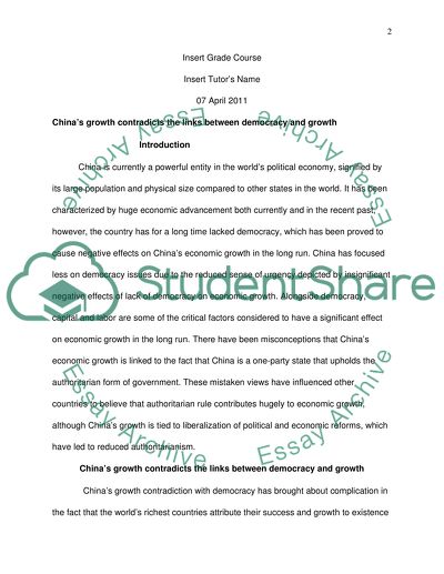 Growth Contradicts the Links between Democracy and Growth