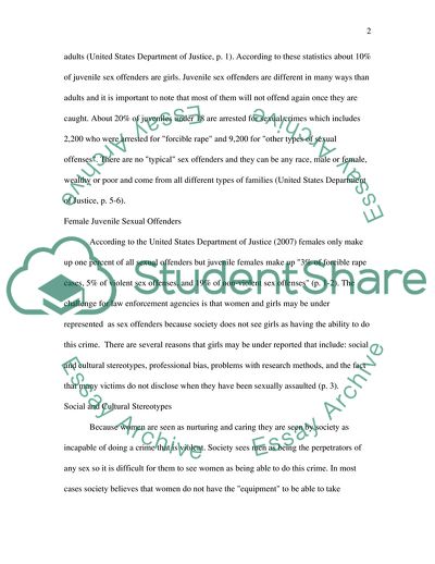 Female Adolescents Who Are Abused Who Later in Life Become Sex Offenders