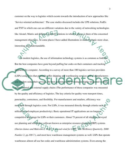 Impact of IT on Transport and Logistics