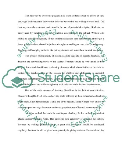 Plagiarism in Education