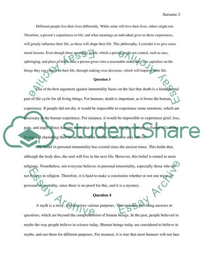 Reflection questions