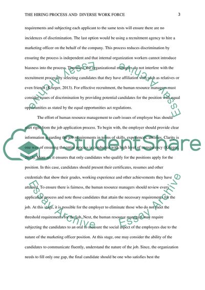 The Hiring Process and Managing a Diverse Workforce