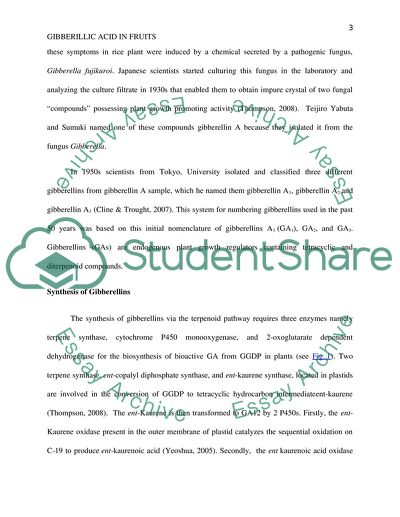 Gibberellic Acid In Fruits