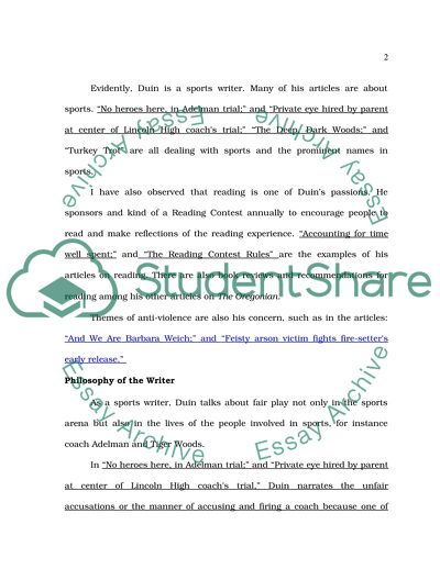 Steve Duin of The Oregonian: The Writer and His Style