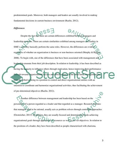 The Position of Management and Leadership