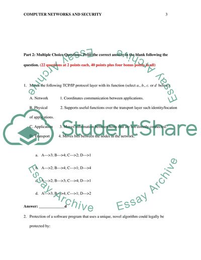 Computer Networks and Security