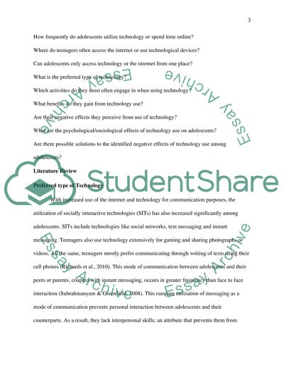 Adolescents and Technology