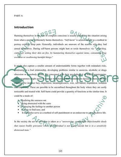 Efficiency of Treating People Who Self Harm