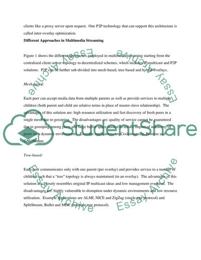 Peer To Peer Multimedia Streaming