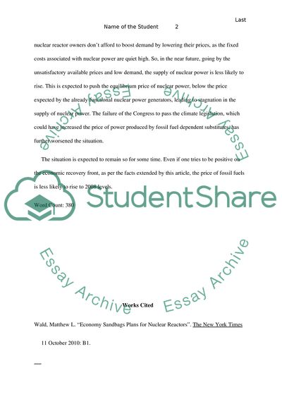 Economy Sandbags Plans for Nuclear Reactors