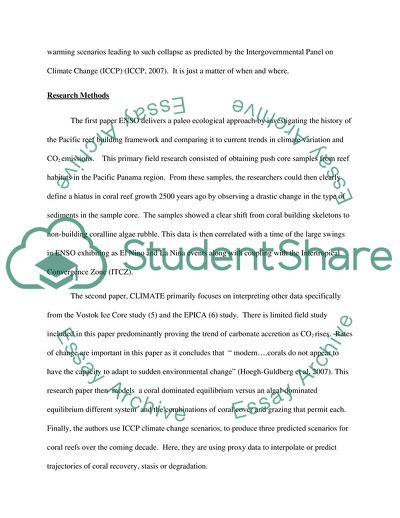 The Global Warming and Coral Reefs
