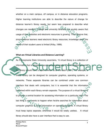 Virtual Library Services for Distance Learners