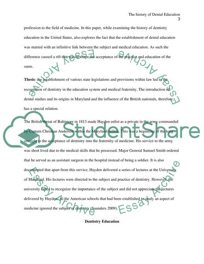 Dental education in United States especially University of minnesota