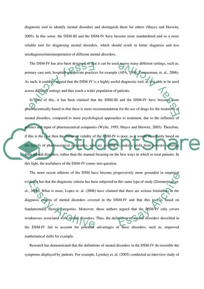 A Critical Evaluation of the DSM-IV