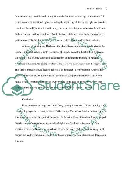 Evolving ideas of freedom by different historical time frames